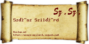 Szász Szilárd névjegykártya